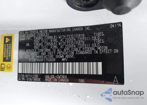 2015 Lexus Rx 350 z USA, uszkodzony, nr VIN 2T2ZK1BAXFC150608